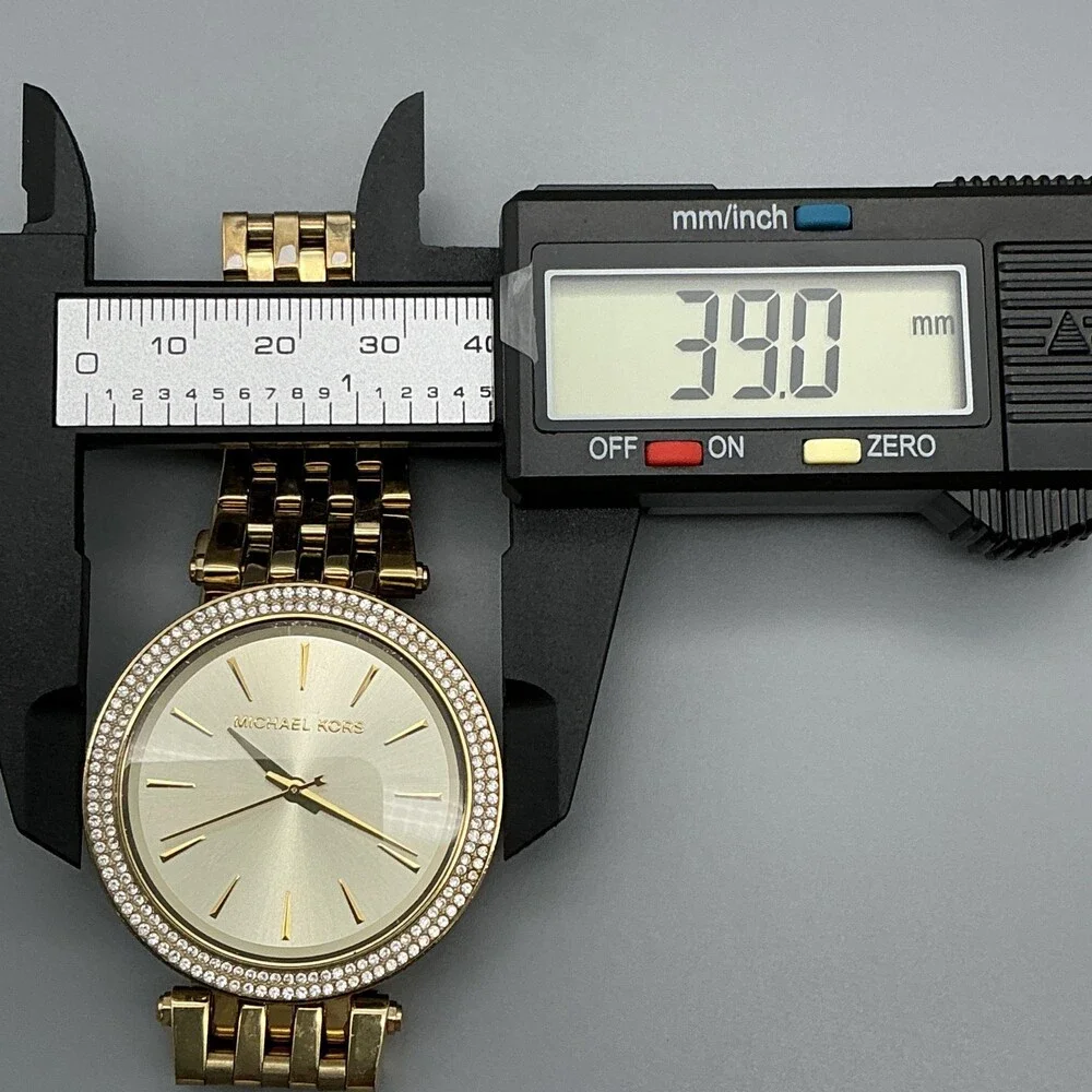 Michael Kors Darci Womens Watch 39mm Gold Crystals MK-3191 New Battery 6.25" - Picture 14 of 15